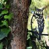 Eagle Flag Tree Stake Metal Animal Silhouette Decoration Garden Decor Animal Sign with Stake for Garden Tree Fence Post Outdoor Decor