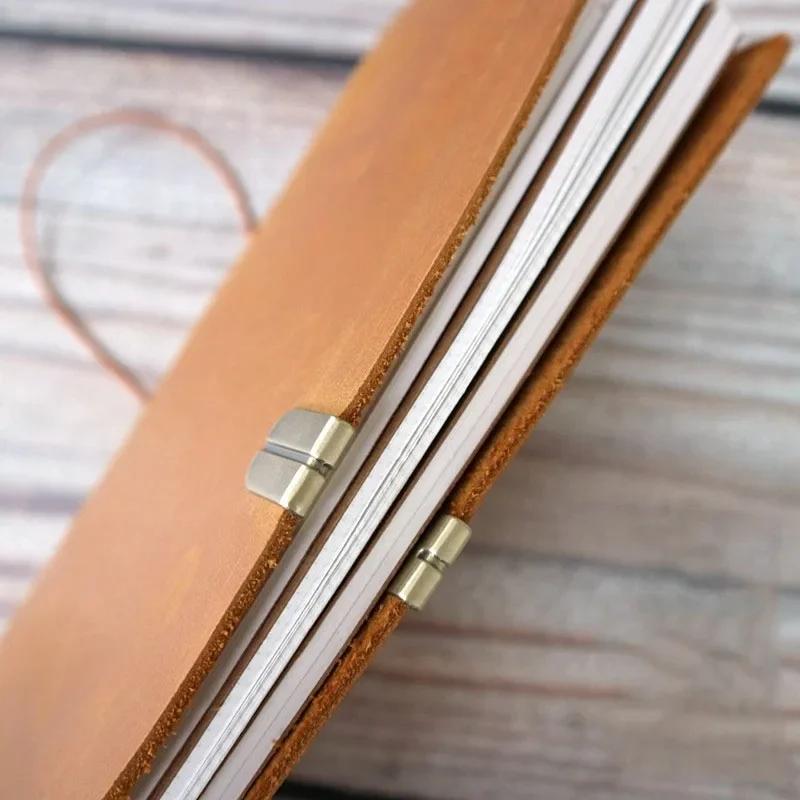 Fromthenon металлическая текстура ретро коровья кожа дорожный блокнот металлические украшения и средства защиты