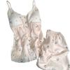 [Lyocell] Women's sleepwear with chest pads, summer sweet and fresh KT kitten camisole shorts, two-piece loungewear