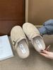 3 см увеличение внутренней высоты толстоподошвенные Birkenstocks женские бархатные осенне-зимние новые Мори ретро уродливые милые туфли-полушлепанцы с закрытым носком