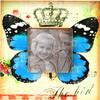 Elegant Standing Photo Frame with Butterfly Motif, Cream Color, Size 14.5x14.5 Cm