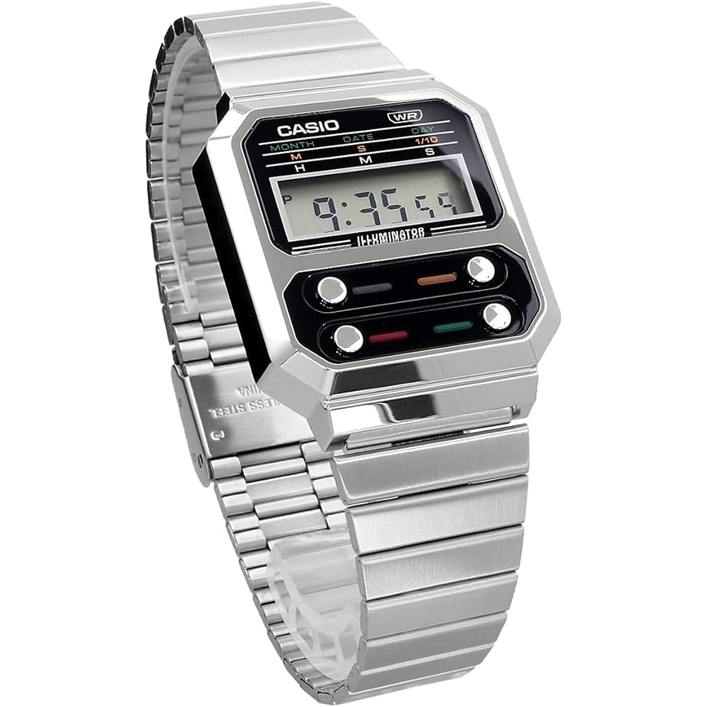 [Casio] CASIO Digital Watch, Reissue Design, A100WE-1A, Men's, Overseas Model, Silver [Parallel Import]