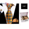 Cozy Up Ties for Men Set with Pocket Square Cufflink and Tie Clip | Necktie Handkerchief In Gift Box for Wedding
