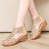Fashion Sandal Woman Wedge Orthopedic Sandals for Women Black Shoe Elegant Brands Platform Roman Medium Heel Summer New 2024 Heels Shoes