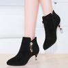 Fashion Woman Short Shoes Black Rhinestone Lightweight On Offer Booties Trend 2025 Goth Designer Luxury New In Pu Ankle Boots for Women
