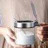 1 шт. Стеклянная банка для специй с крышкой из нержавеющей стали и ложкой, бутылочка для приправ, солонка, набор кухонных принадлежностей для хранения, коробки для специй