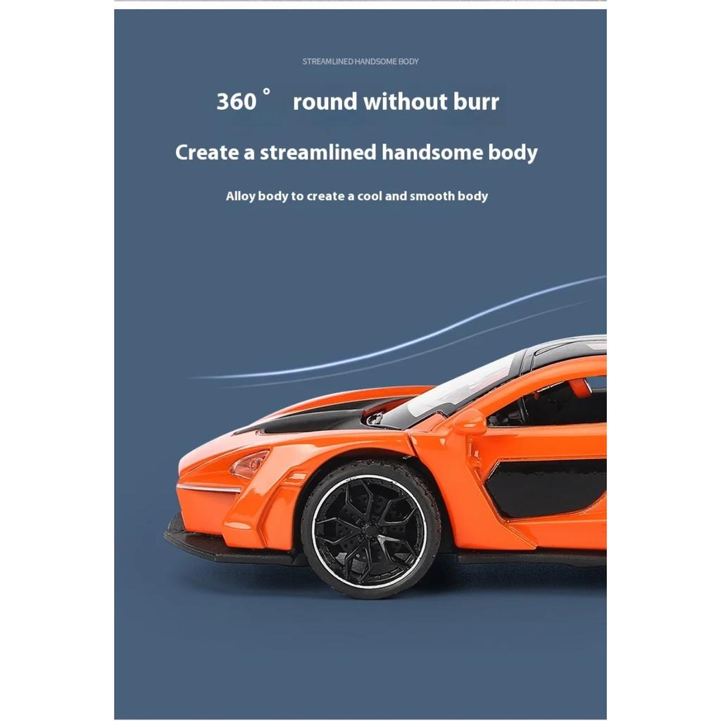 1/32 Модель автомобиля McLaren Senna из сплава Diecasts Металлические игрушечные транспортные средства Модель Симуляция Звук и Свет Коллекция Подарки на День Рождения для Детей