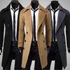 Men's Double-breasted  Trench Coat In The Long Section Tide Slim Casual Coat Plus Size