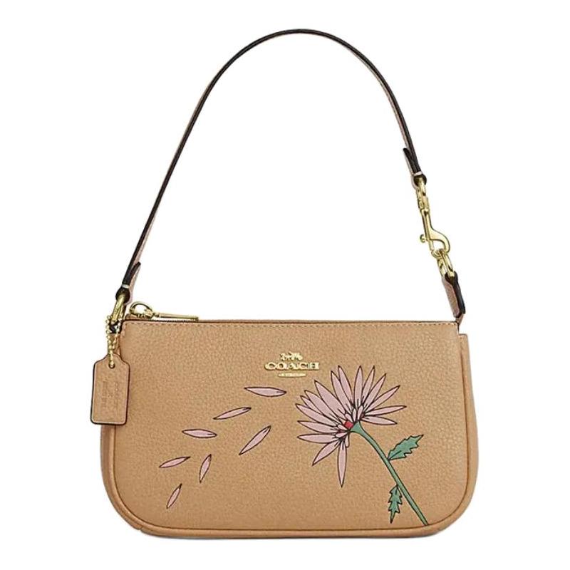 Coach Сумка через плечо из коровьей кожи, маленькая, женская, модель Nolita 19, с застежкой-молнией сверху. Модель Observed By Us, коричневая.