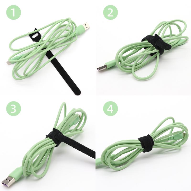 Releasable Cable Ties Wire Organizer Black 15 20 25 30cm Nylon Hook Loop Straps Wrap Zip Bundle Bandage Tie Plastics Fastening