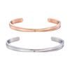 Pair of Surgical Stainless Pink 4SBG023MG 4SBG023MSV [White Clover] Bangles, Steel, Diamond, Cross, Matte, & Silver, &