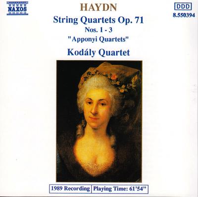 CD ЙОЗЕФ ГАЙДН - КВАРТЕТ КОДАЯ - Струнные квартеты Op. 71, №№ 1 - 3 " 8550394 Наксос 1990 Европа Классика Б/у