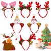 Мерцающий красный ободок с рогами из пайеток для рождественских вечеринок с милым эстетичным мультяшным дизайном