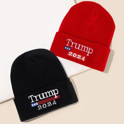 Спортивная шапка Шапка для митинга кампании Трампа Толстая вышитая Унисекс шапка-бини для зимы Ветрозащитная Однотонная шапка для Трампа