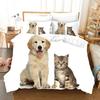 Lovely Animal Dogs Cats Pets Comfortable Duvet Quilt Cover Pillowcase Bedding Set Children Bedroom Decoration Home Textile