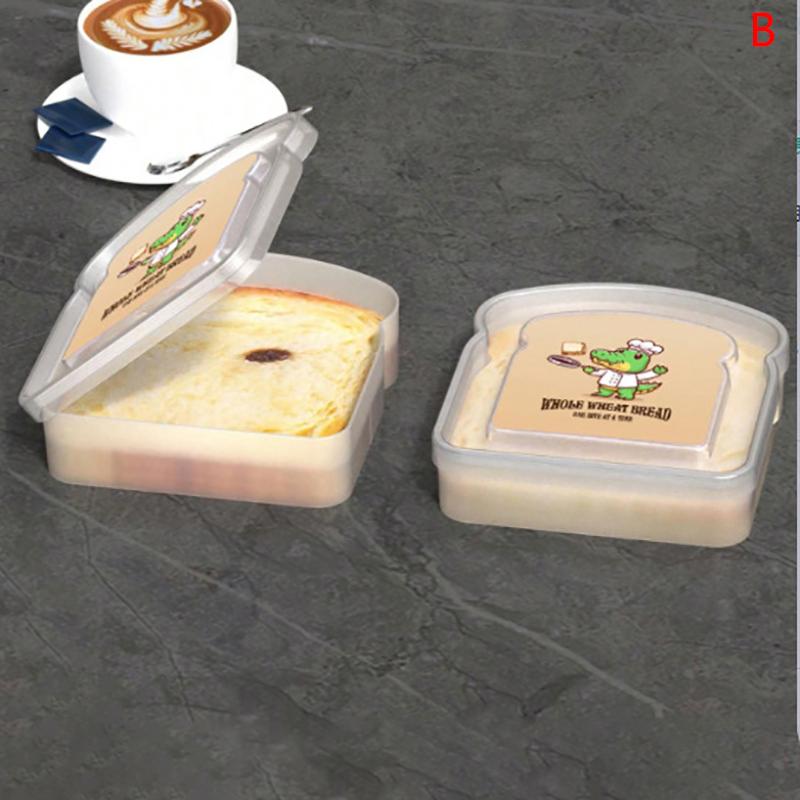 Портативный ланч-бокс в форме тоста с крышкой, коробка для сэндвичей, тостов, хлеба, кухни, пикника на открытом воздухе, большой емкости, коробка для бенто