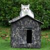 Outdoor Cat House Shelter Oxford Cloth Weatherproof Kitty Pet for Winter Backyard