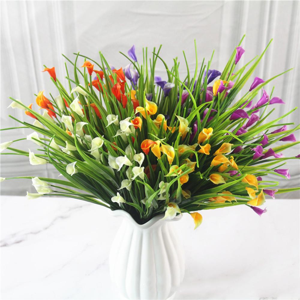 25 Heads/bouquet Mini Artificial Calla with Leaf Fake Lily Aquatic Plants Home Decoration Flower