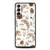 Осенний милый дизайн с ежиком Чехол для телефона для Samsung Galaxy S26 Ultra S25 Plus S24 FE S23 S22 5G S21 S20 Черный Мягкий