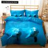 Горячие комплекты постельного белья с дельфинами, аниме-море, HD-покрывало с дельфинами для девочек-подростков, модное односпальное двуспальное, двуспальное, двуспальное, полноразмерное, пододеяльник
