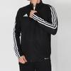 adidas SS23 Однотонная полосатая куртка с логотипом и воротником-стойкой, длинный рукав, мужская верхняя одежда, черный цвет HS7231