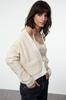 Women's Elegance Style Cardigan Stone Crop Soft Textured Blouse-Cardigan Set Knitwear Cardigan