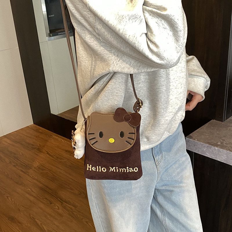 Сумка-мессенджер Hello Kitty женская сумка новый нишевый дизайн милая студенческая сумка для вечеринки сумка для мобильного телефона мини-сумка