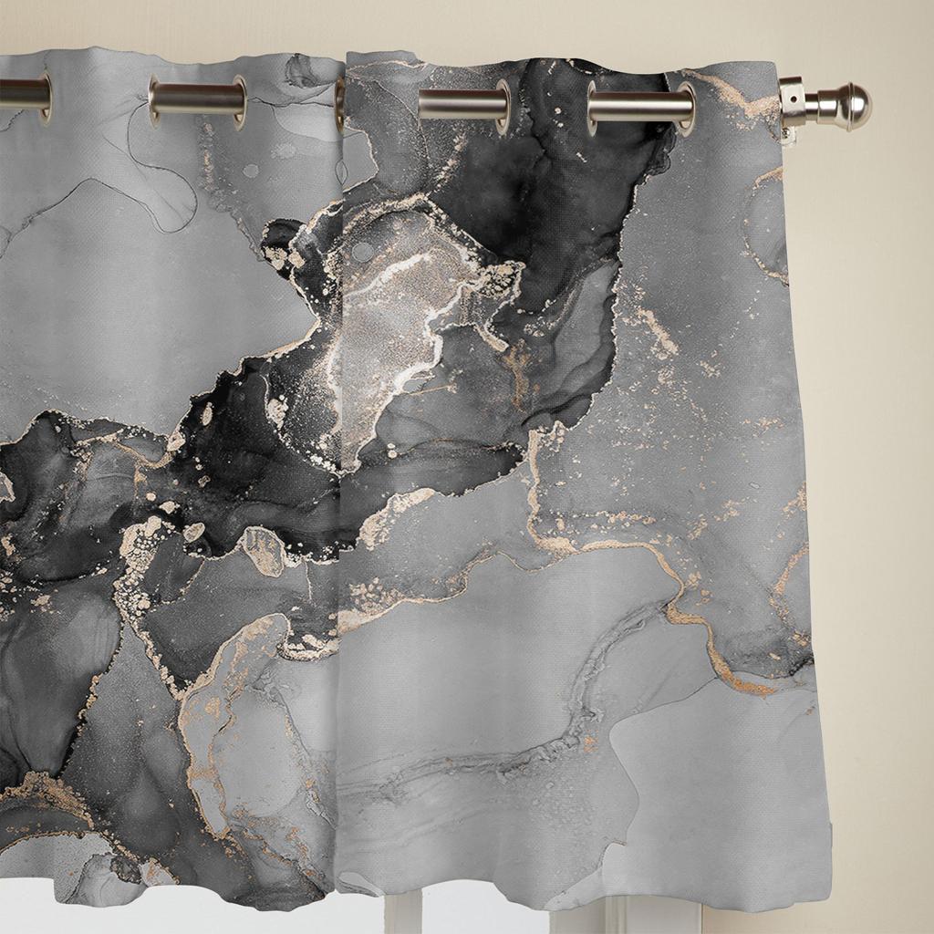 Мраморная текстура, чернила, черно-белые оконные шторы, домашний декор, оконные занавески для спальни, занавески для гостиной