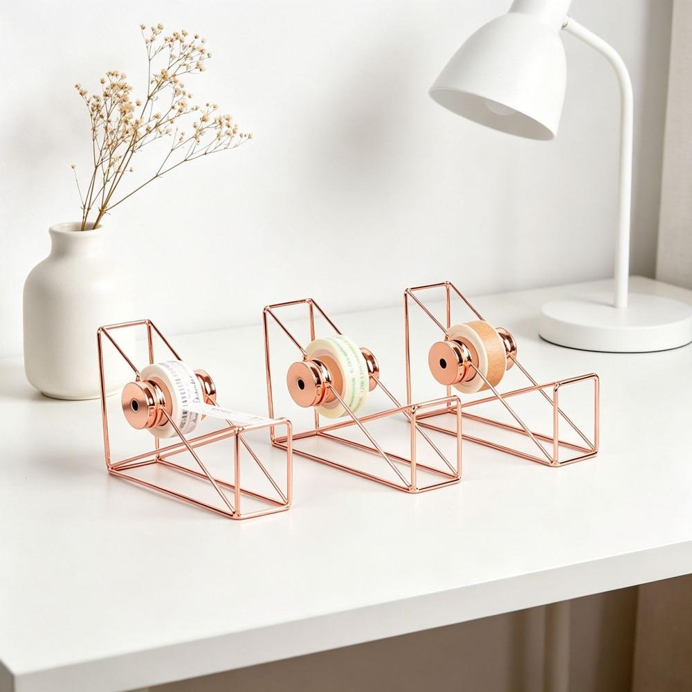 Metal Adhesive Roll Holder Hollow Design Metal Tape Dispenser Modern Tape Dispenser Home Use