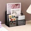 Metal Desk Office File Holder Multifunctional Mesh Desk Organizer  Business Card File