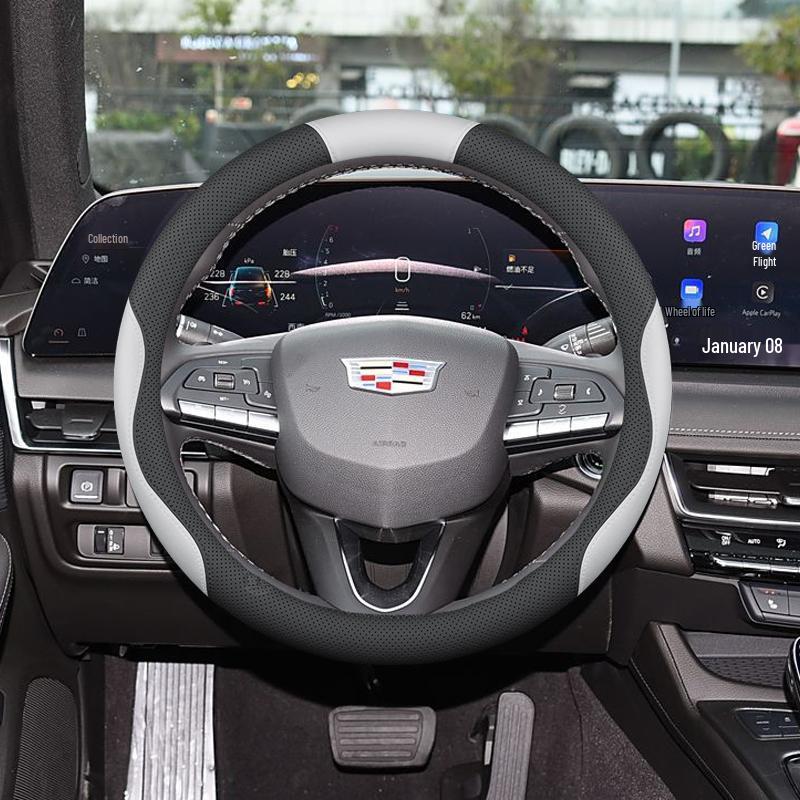 Cadillac XT5 Steering Wheel Cover - Non-Slip, Odorless, No-Sew Interior Accessory