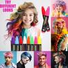 Hair Pen Disposable Temporary Dye Partial Dye DIY Hair Chalk Gray Hair Root Cover Washable Brush 1 pcs 8-Color Set