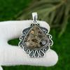 Sterling Silver Pear Turritella Agate Stone Mother Unique Bezel Pendant Jewelry