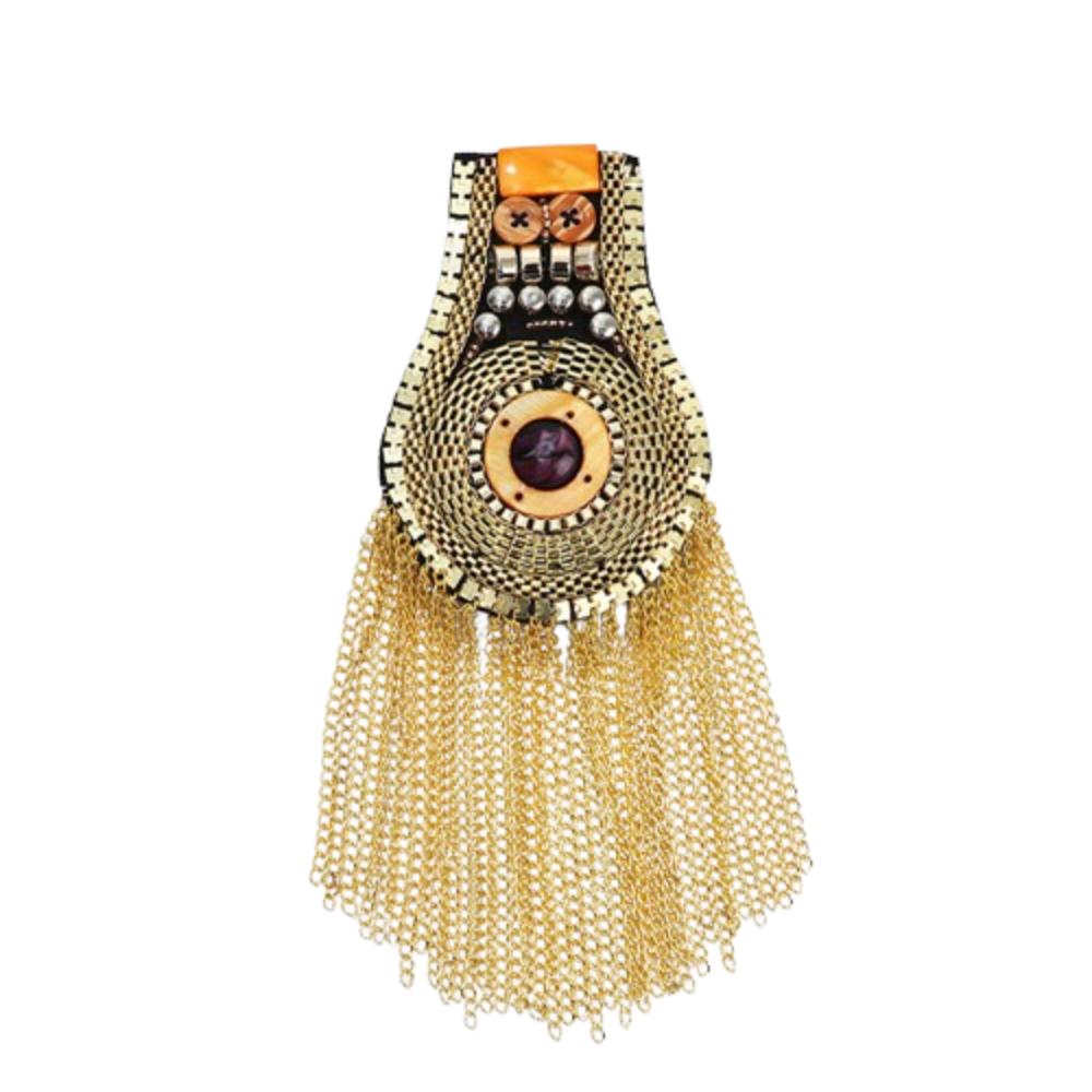 Breastpin Club Tassel Chain Epaulette Cool Jacket Vintage Brooch Stage Performance