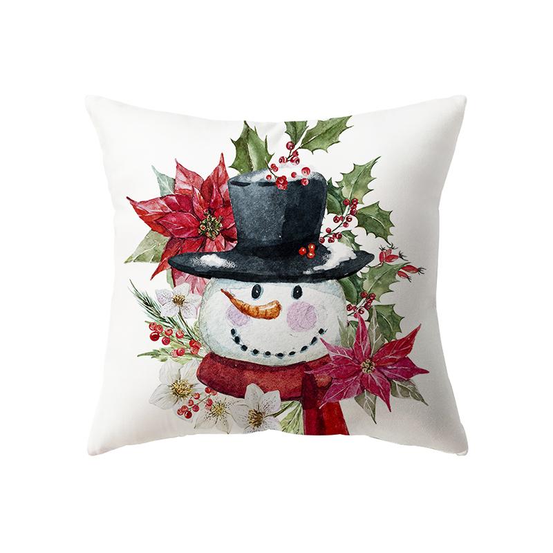 Милый Санта-Клаус на рождественскую тематику с принтом, чехол для подушки, украшение для дома, гостиной, дивана, полиэстеровая подушка, наволочка
