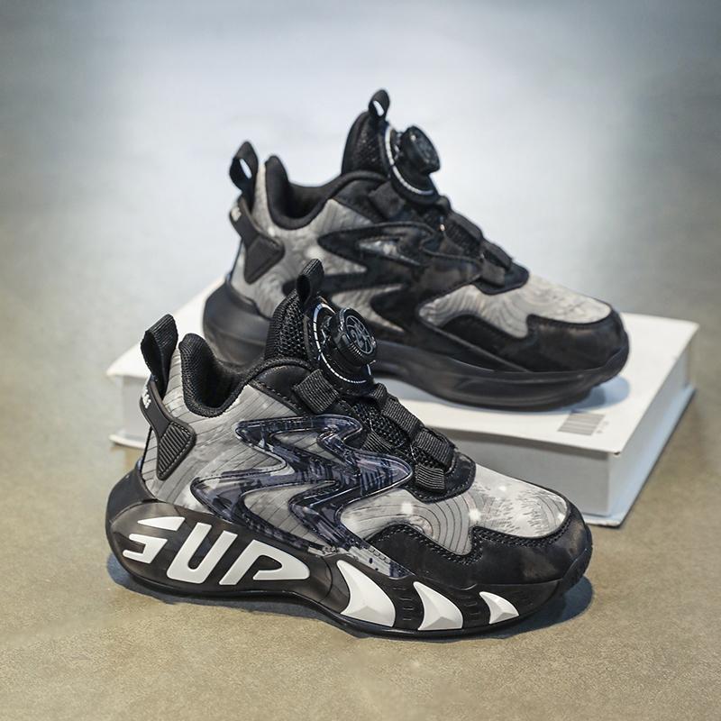 Детские баскетбольные кроссовки, обувь для мальчиков, весна 2025, новые нескользящие спортивные кроссовки, черные кроссовки для бега для мальчиков среднего и старшего возраста