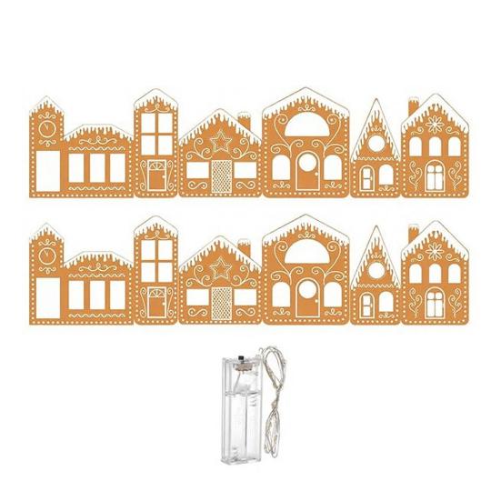 DIY Foldable Christmas Gingerbread House Cardboard Kit with LED Light Make A Gingerbread House Craft Kit for Home Cabinet Christmas Party Decoration