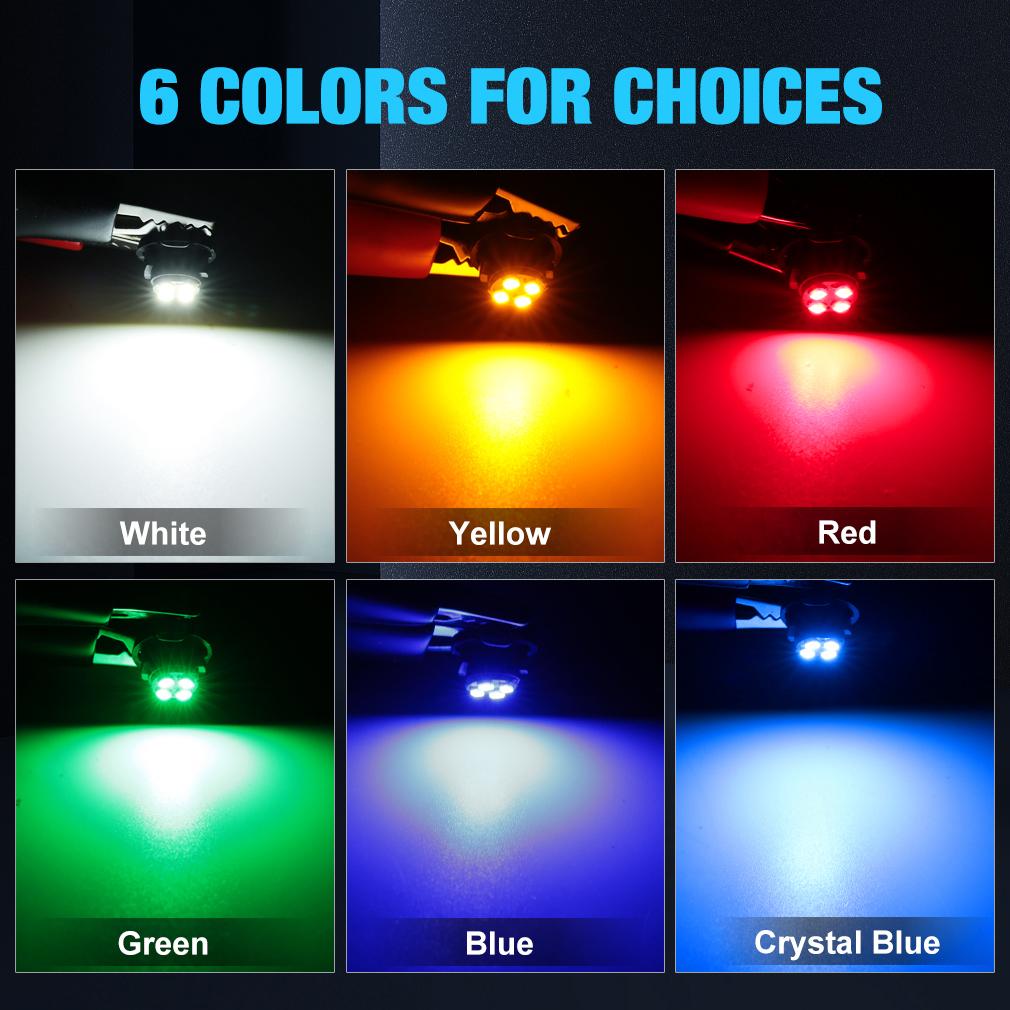 10Pcs T3 T4.2 T4.7 LED Light Bulbs 2016 SMD Car Interior Instrument Lamp Auto Dashboard Indicator Light White Blue Red Yellow Green 12V
