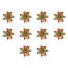 11Pcs Golden Gold Powder Artificial Poinsettia Flowers Multi-Color 7.1cm 11cm Glitter Flower Christmas Tree Decor DIY