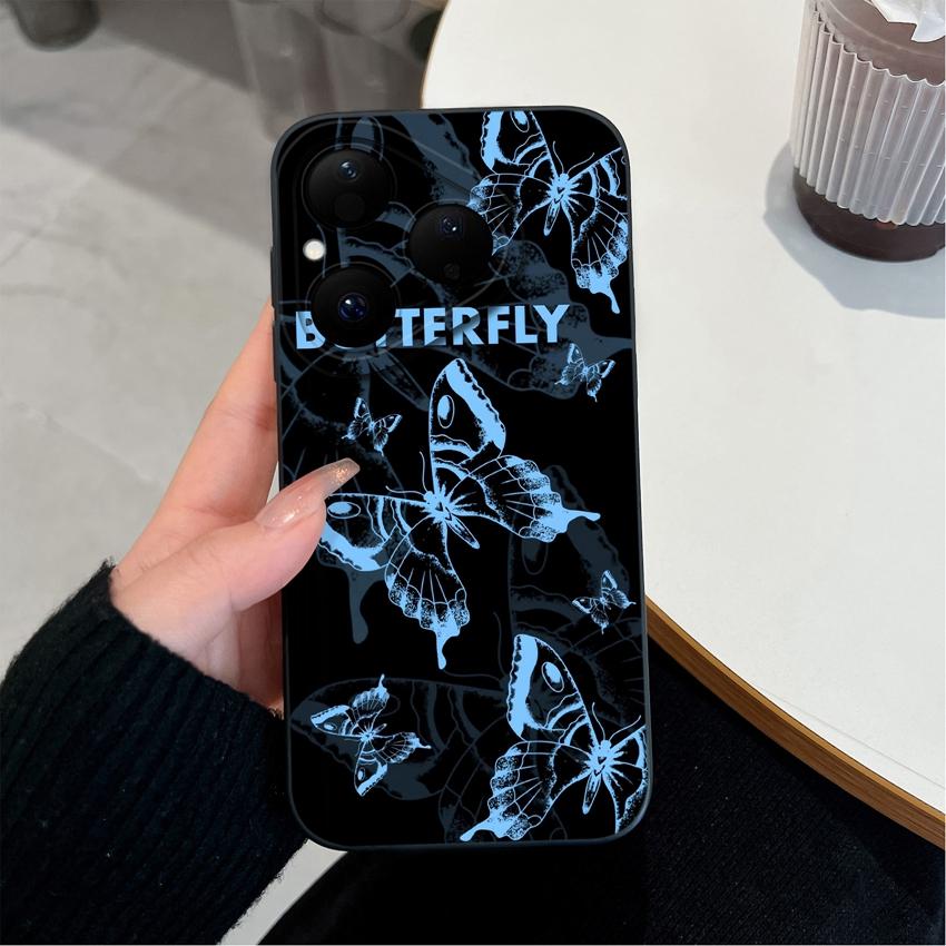 Красивый чехол для телефона с бабочками и цветами для Huawei Pura 80 Pro Plus Honor X7d X9d X20 V40, крышка из жидкого силикона, противоскользящая оболочка для Huawei Capa
