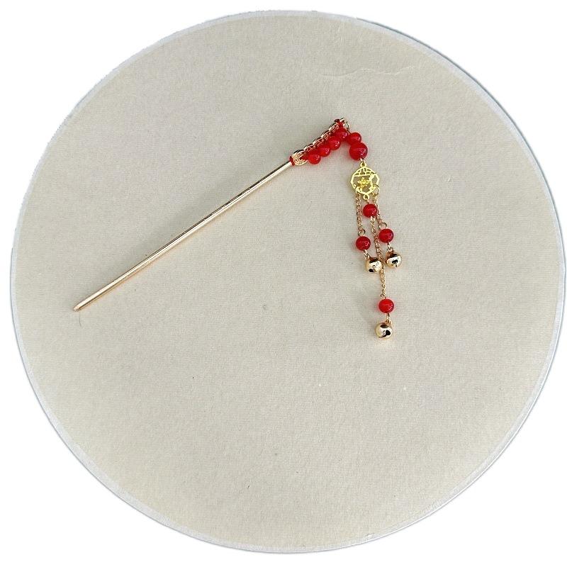 Copper Coin New Year Hairpin Antique Hanfu Hair Fork Elegant Ancient Hair Stick  Women