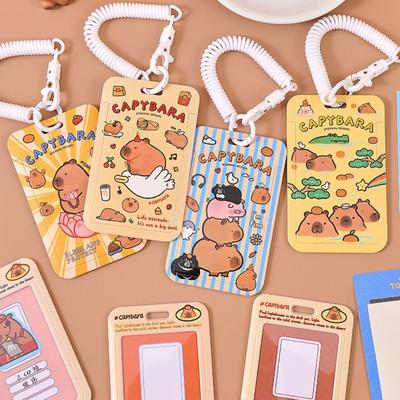 1 шт. милые шейные ремни Capybara из мультфильма, пластиковые для держателя удостоверения личности, аксессуары