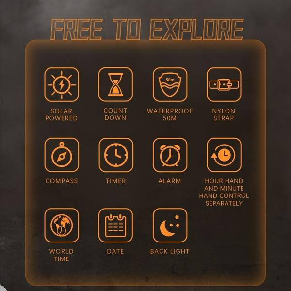 NORTH EDGE Мужские цифровые часы на солнечной энергии, мужские уличные умные часы, цельнометаллические водонепроницаемые часы с компасом 50 м, армейские часы в стиле милитари