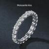 Elegant Stacking 3mm Moissanite Row Ring In S925 Sterling Silver - Full Circle, Light Luxury, Custom High-End Wedding Ring