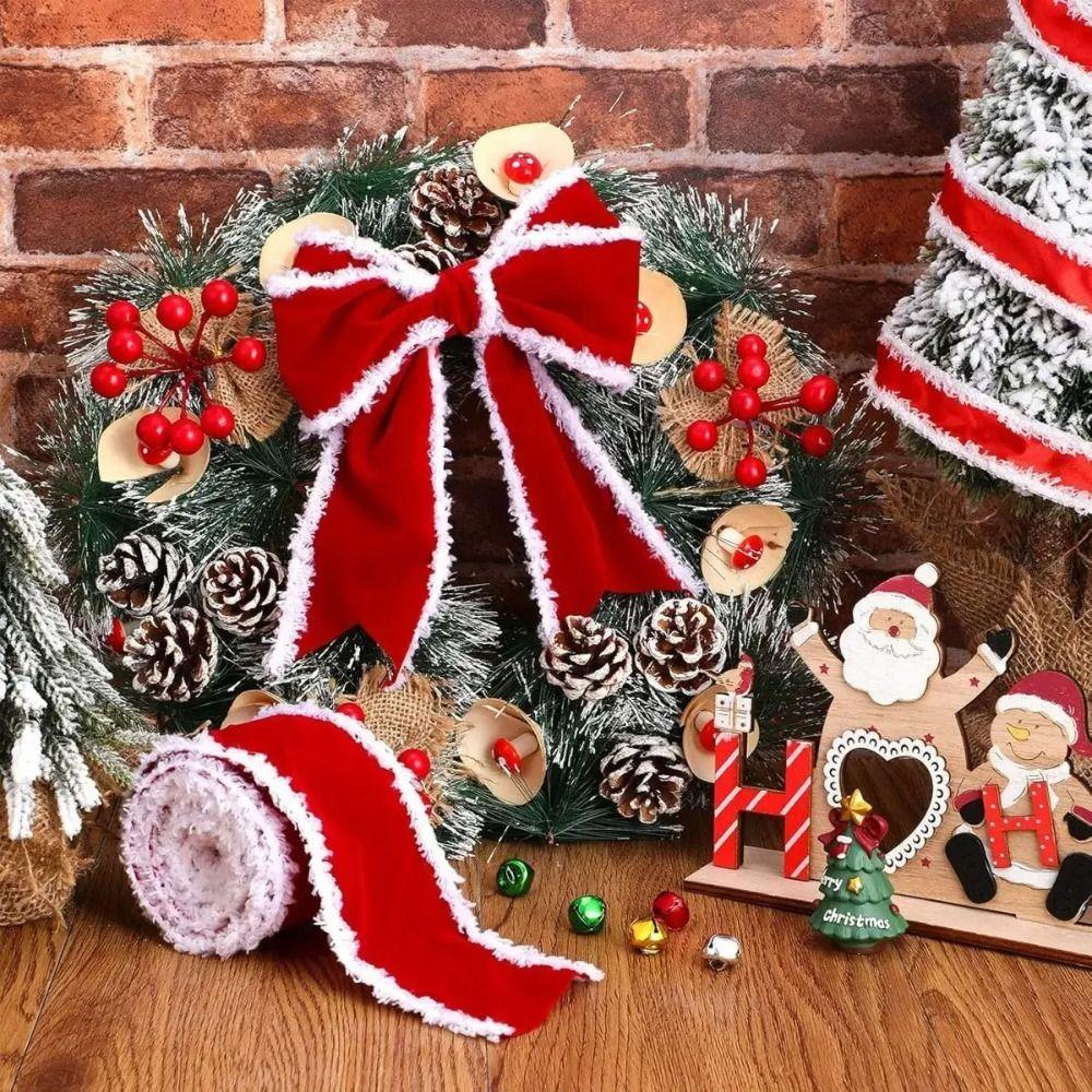 DIY Christmas Bows 1/5m Christmas Gift Packing Ribbon Portable Wreath Bows  Christmas Decoration