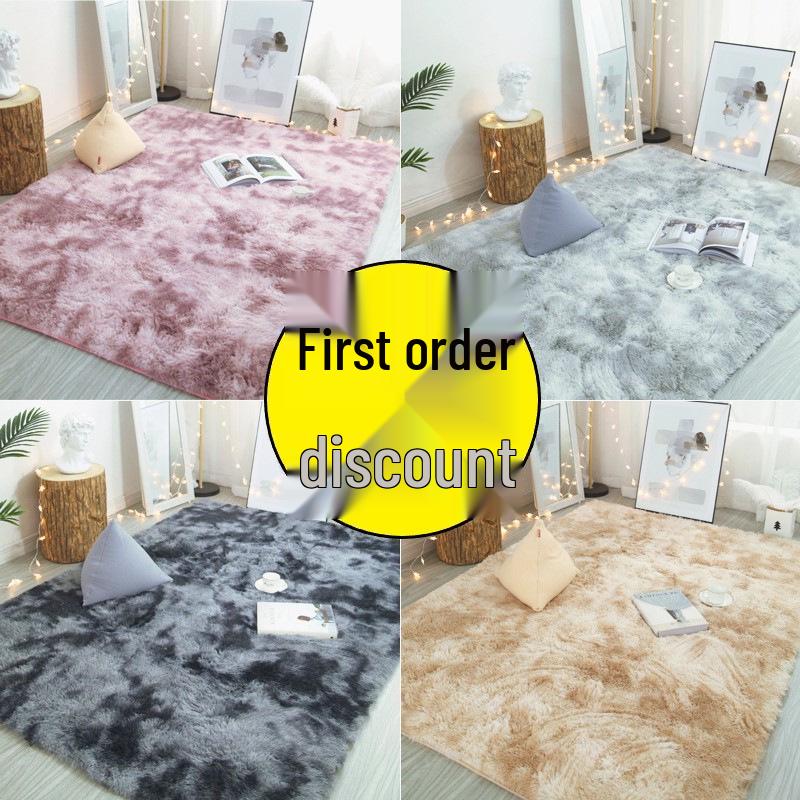 Плюшевый ковер тай-дай из шелка и шерсти для гостиной/спальни