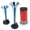 Dual Trumpet Air Horn Kit with Compressor 130dB 530 680Hz 12V Universal for Truck Car SUV Yacht