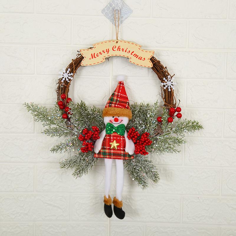 2023 Christmas Wreath: Cross-border Hot Selling 30CM Holiday Decoration for Shopping Mall & Hotel