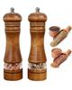 Pepper Mill Wooden Salt Pepper Grinder Pepper Grinder Adjustable Ceramic Core Visible Window Kitchen Pack of 2 6.5"