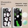 Модный хип-хоп коты со средним пальцем ins Чехол для телефона For iPhone 16 15 14 13 12 11 Plus Pro Max Высококачественный Роскошный Magsafe Овечья кожа